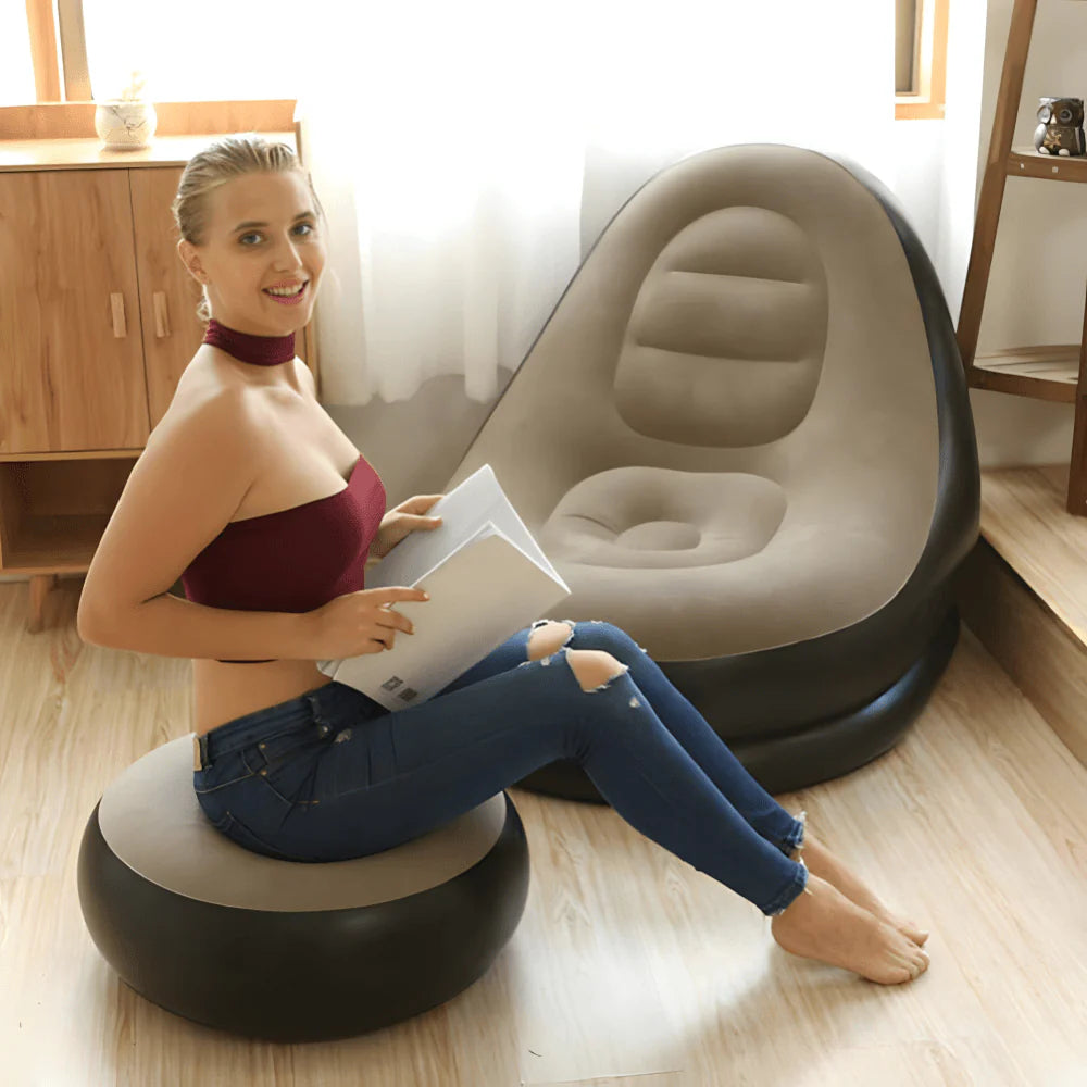 Fauteuil Gonflable avec Pouf et Gonfleur OFFERT