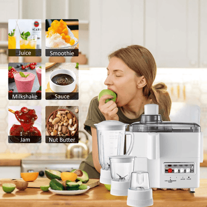Extracteur de Jus 4 en 1 – Blender, Mixeur, Hachoir & Moulin Multifonction
