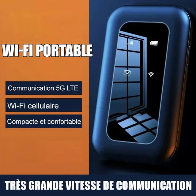 WiFi Portable Sans Fil 4G/5G – Fonctionne avec Carte SIM – Batterie 2100 mAh 🔋