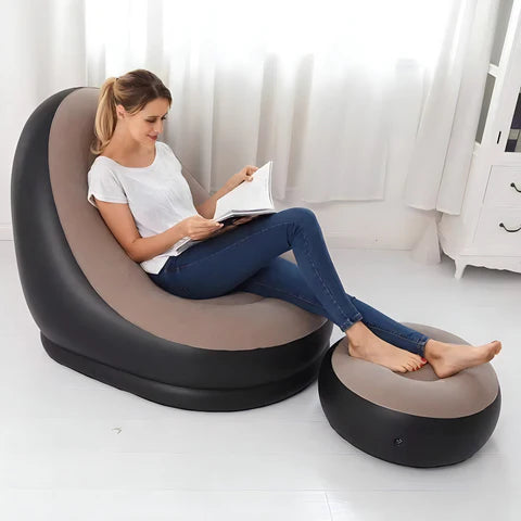 Fauteuil Gonflable avec Pouf et Gonfleur OFFERT