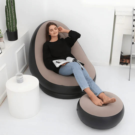 Fauteuil Gonflable avec Pouf et Gonfleur OFFERT
